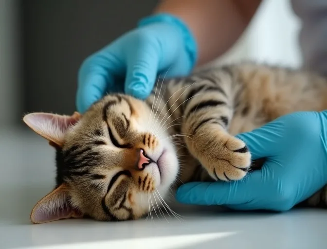Specialist carefully handling a deceased cat with dignity in Bakery Hill